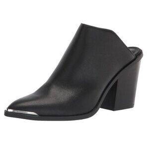 Dolce Vita Western Mule in Black with Silver Toe, Size 6